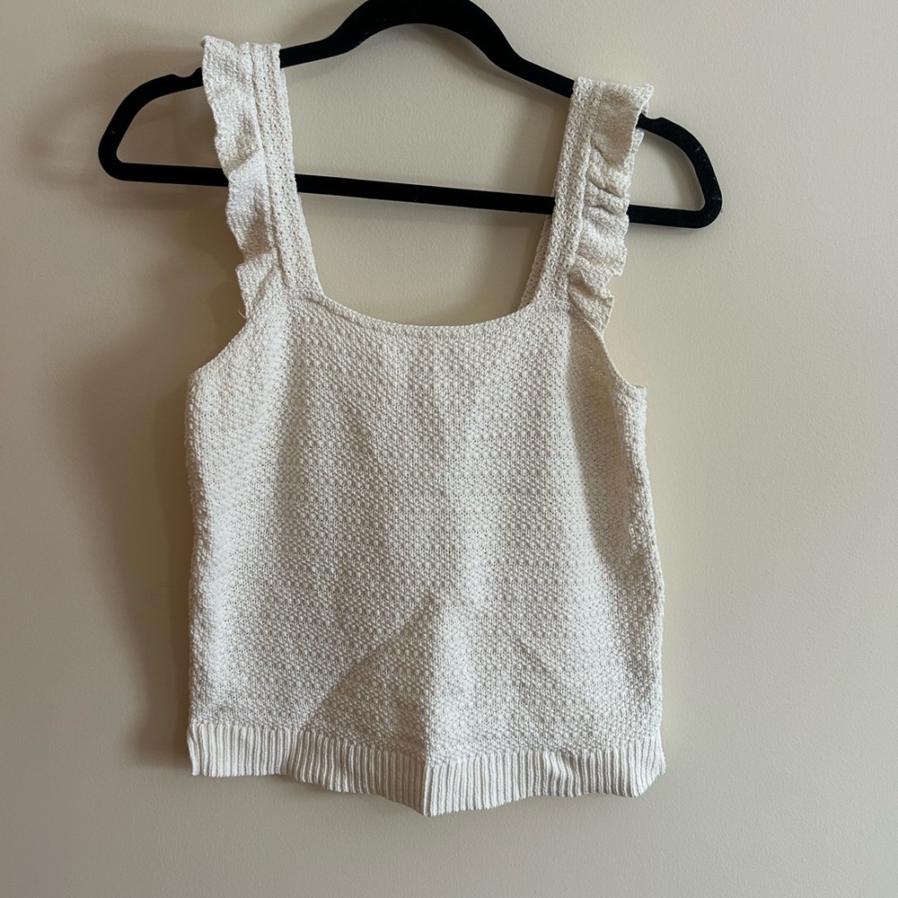 Madewell Cream Textured Tank Top